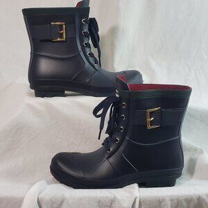 Tommy Hilfiger Womens Rain Boots Size 9, Dark Blue Rubber, Waterproof TWTIMONE-T